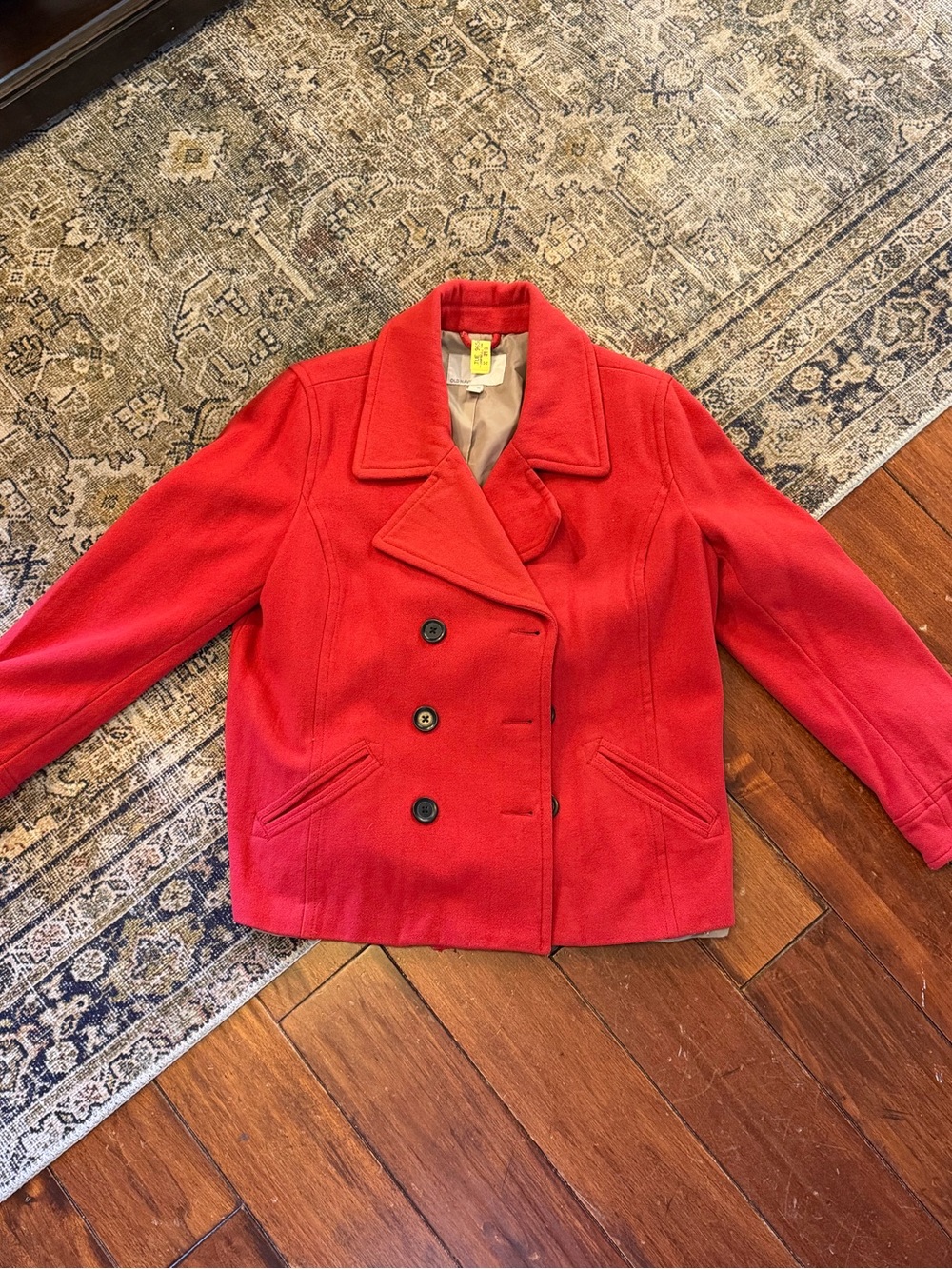 Women’s Old Navy Red Double Breasted Pea Coat | Sz XL
